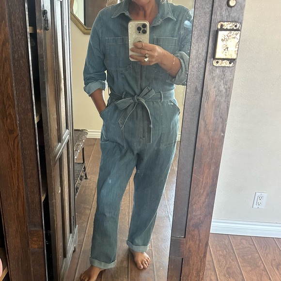 Express denim utility jumpsuit large - Picture 14 of 15